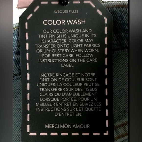 Avec Les Filles NWT Drawstring Cropped Wide Leg Badlands Wash Cargo Jeans, 27 - Picture 15 of 15